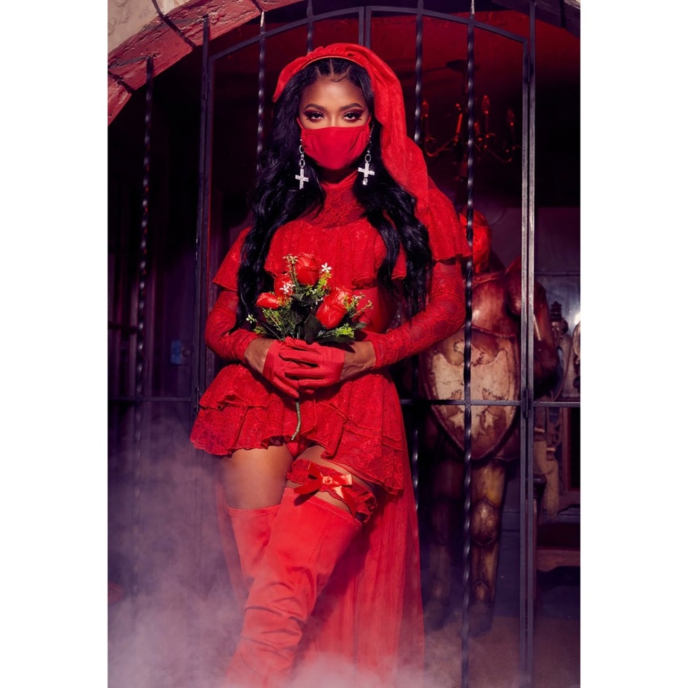 YANDY - Beetlejuice Bride / Lydia Deetz costume / Beetle Bride to Be / Red Bride - Picture 4 of 13